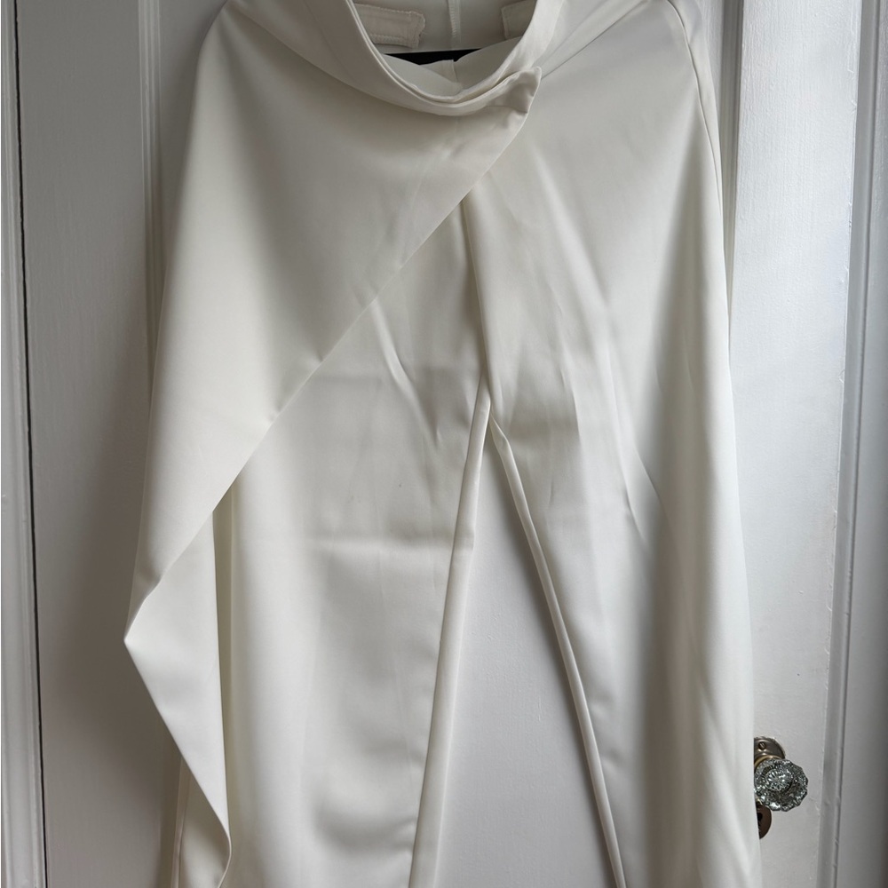 Zara White Draped Pareo Pants- Size XS